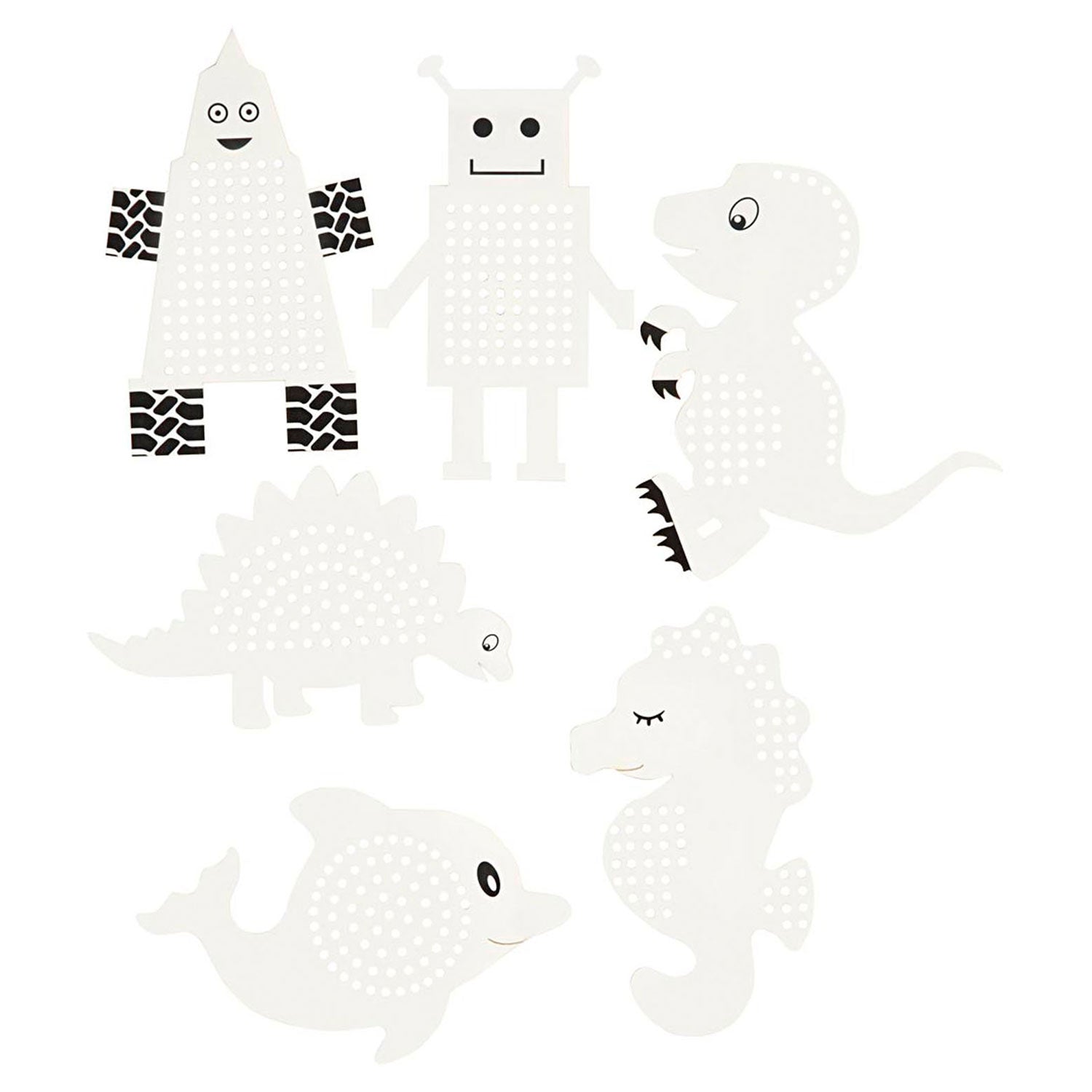 Creativ Company - Creativ Company Borduurfiguren dieren en robots 18dlg.