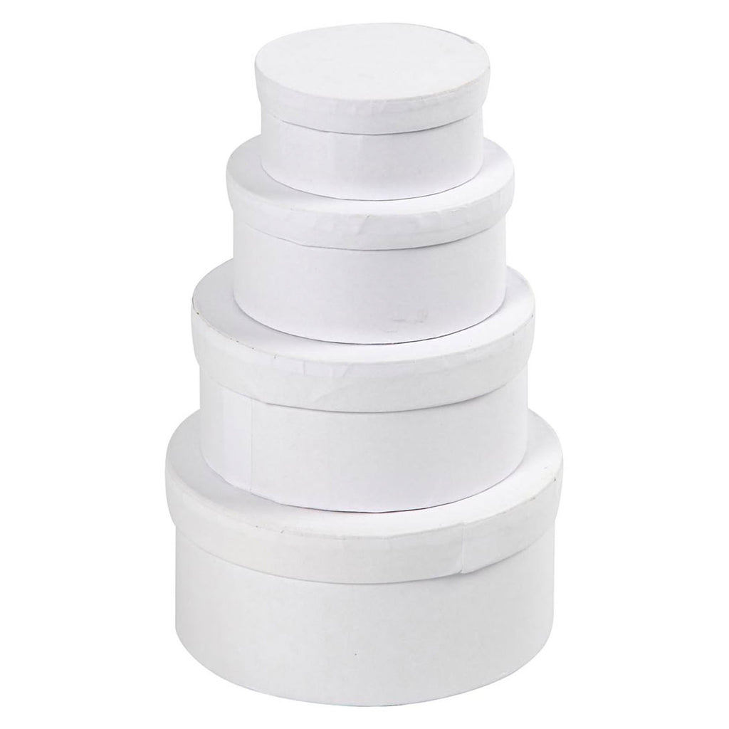 Creativ Company - Creativ Company Https://www.cchobby.nl/ronde-dozen-afm-8x4-10x5-12x6-14x7-cm-wit-4-stuk-1-set