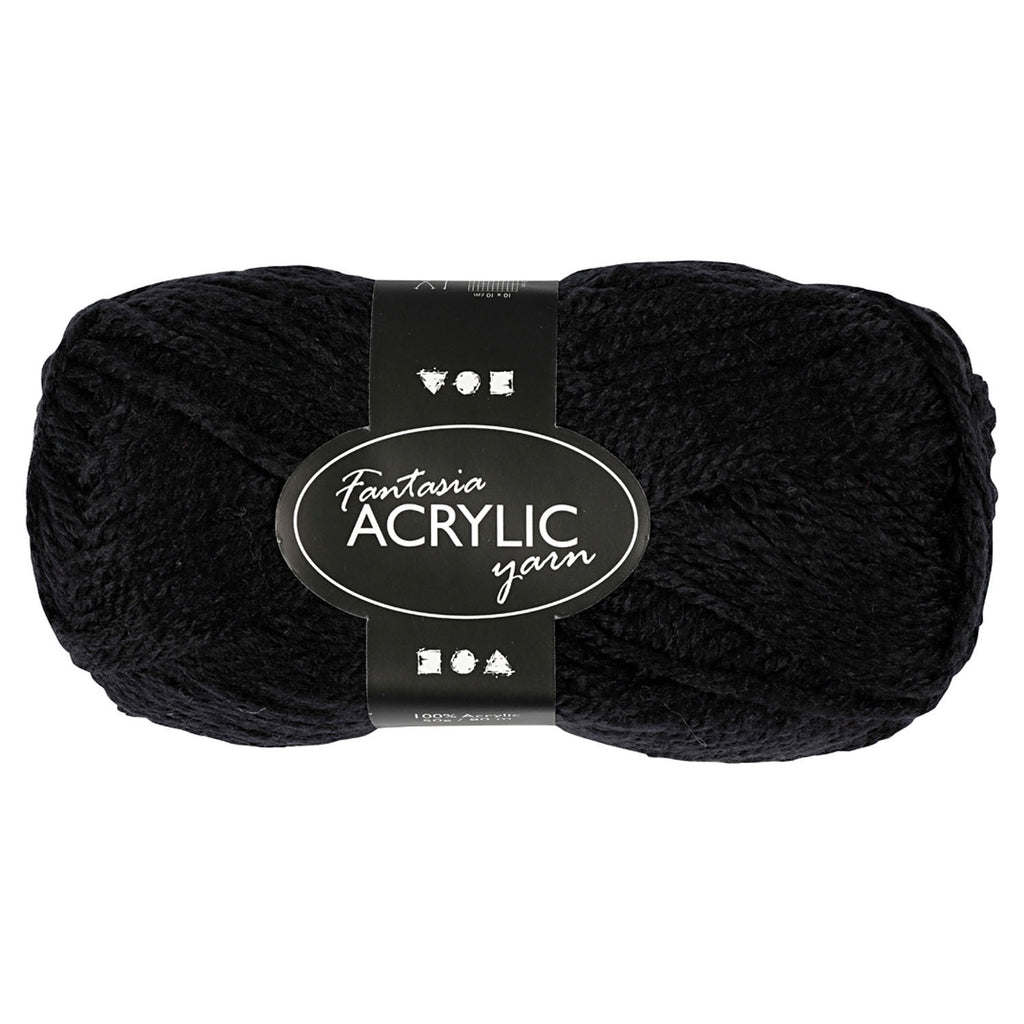 Creativ company acrylgaren, zwart, 50gr, 80m