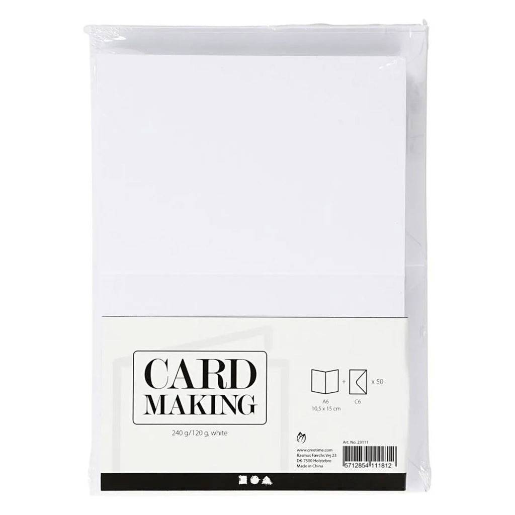 Creativ Company - Creativ Company Kaarten en enveloppen wit 50 stuks