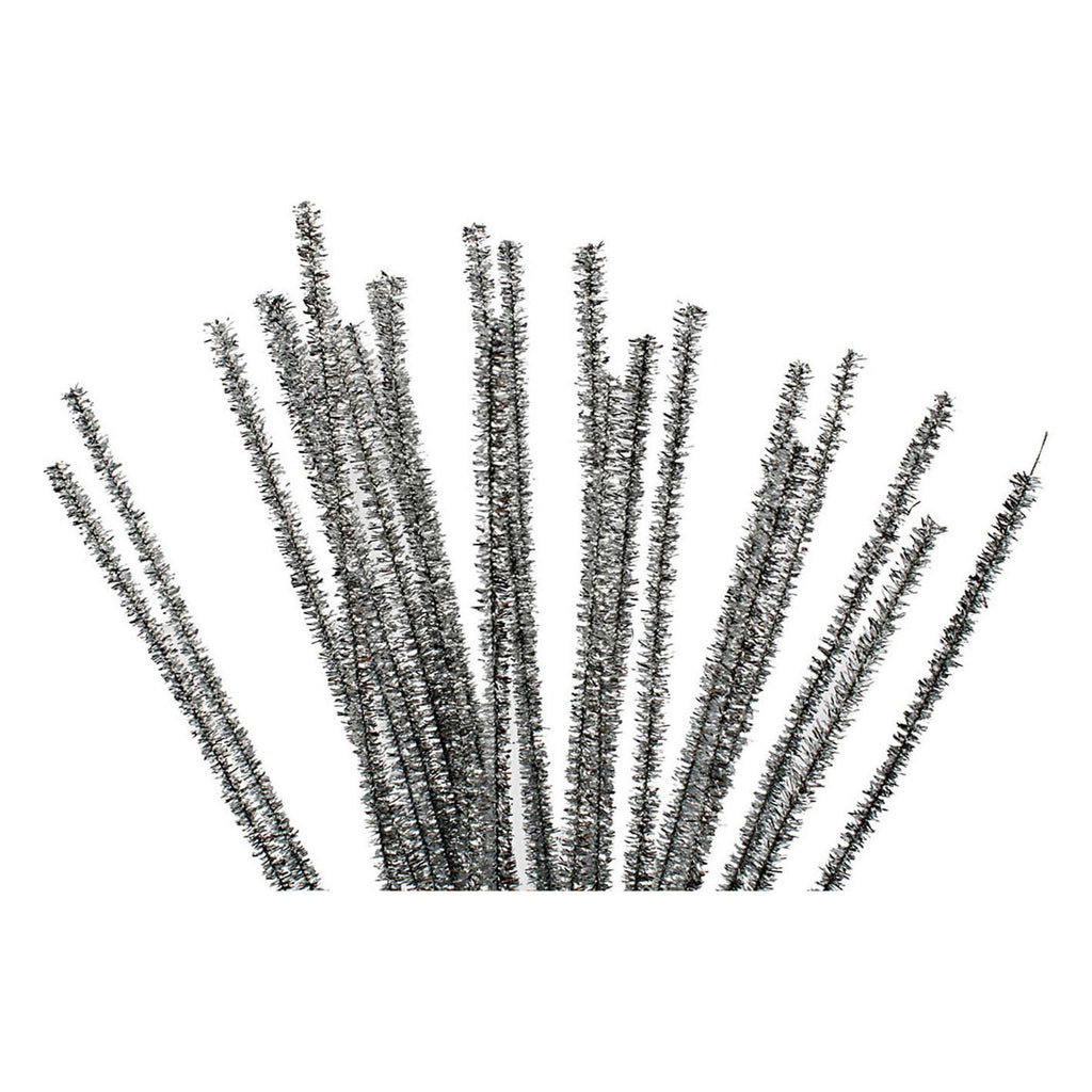 Creativ company chenille zilver 30cm, 24st.