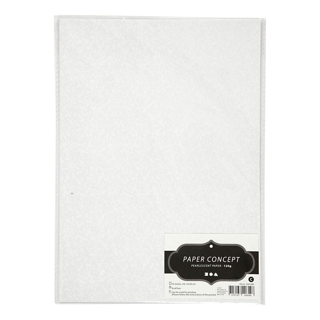 Creativ Company - Creativ Company Parelmoerpapier a4 wit parelmoer 120 grams 10 vellen