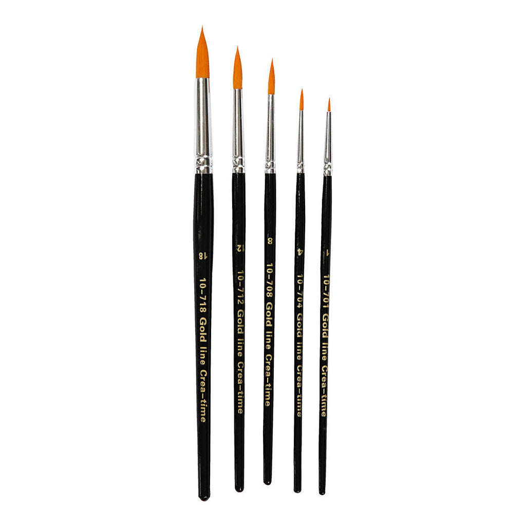 Creativ Company - Creativ Company Gold line penselen rond 5st.