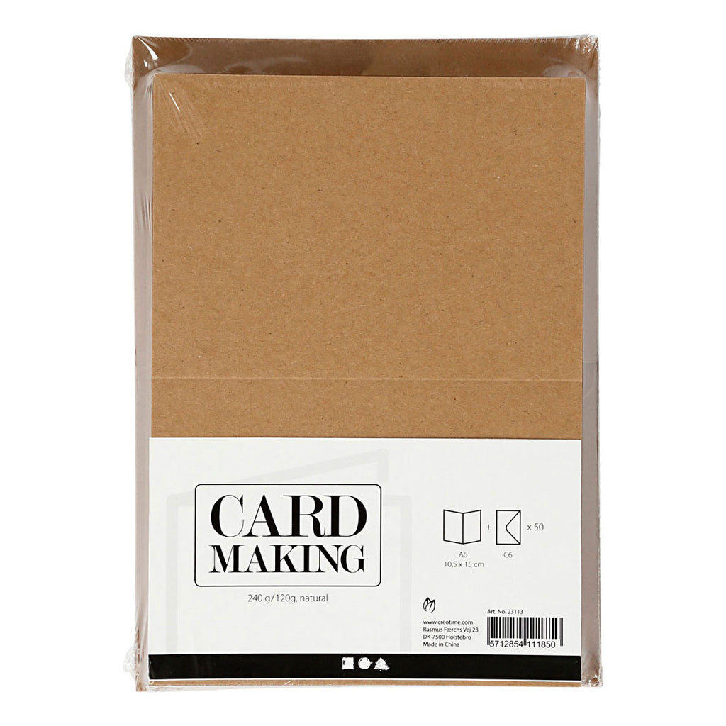 Creativ Company - Creativ Company Kaarten en enveloppen naturel 50 sets