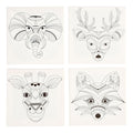 Creativ company canvas met dierenprint, 4st.