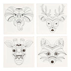 Creativ company canvas met dierenprint, 4st.