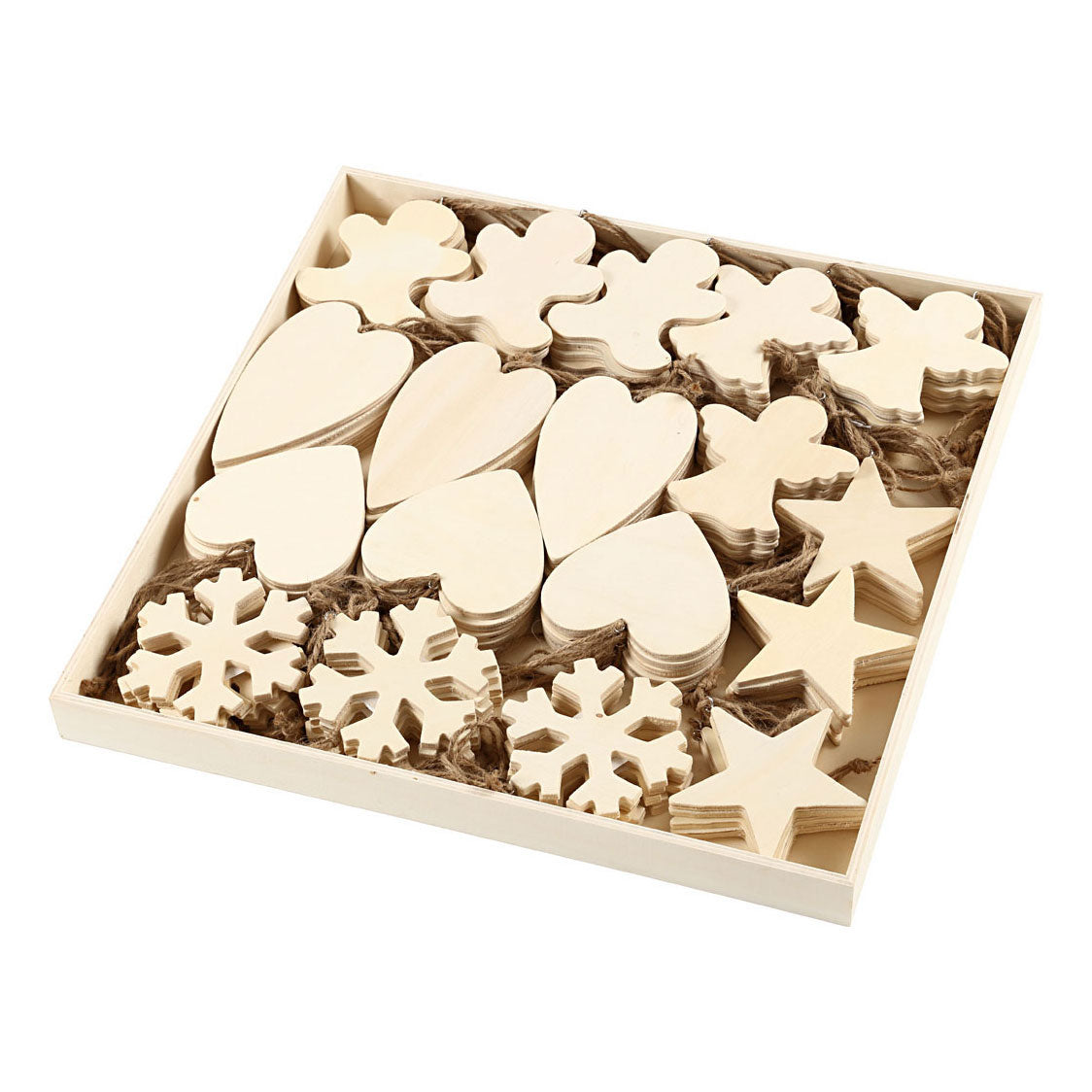 Creativ Company - Creativ Company Houten ornamenten kerst thema divers 90st.