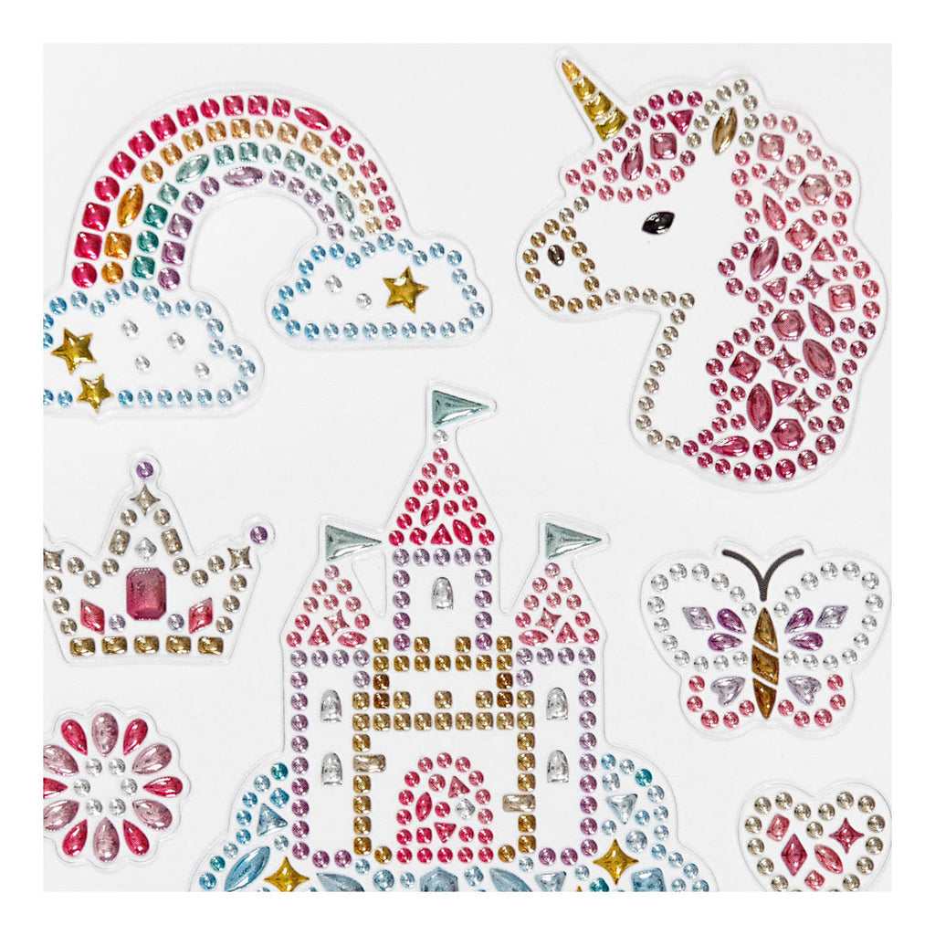 Creativ company diamant stickers eenhoorn, 1 vel