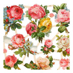 Vintage plaatjes, rozen, vel 16,5x23,5 cm, 2 vel 1 doos