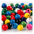 Creativ company houten kralen diverse kleuren, 150st.