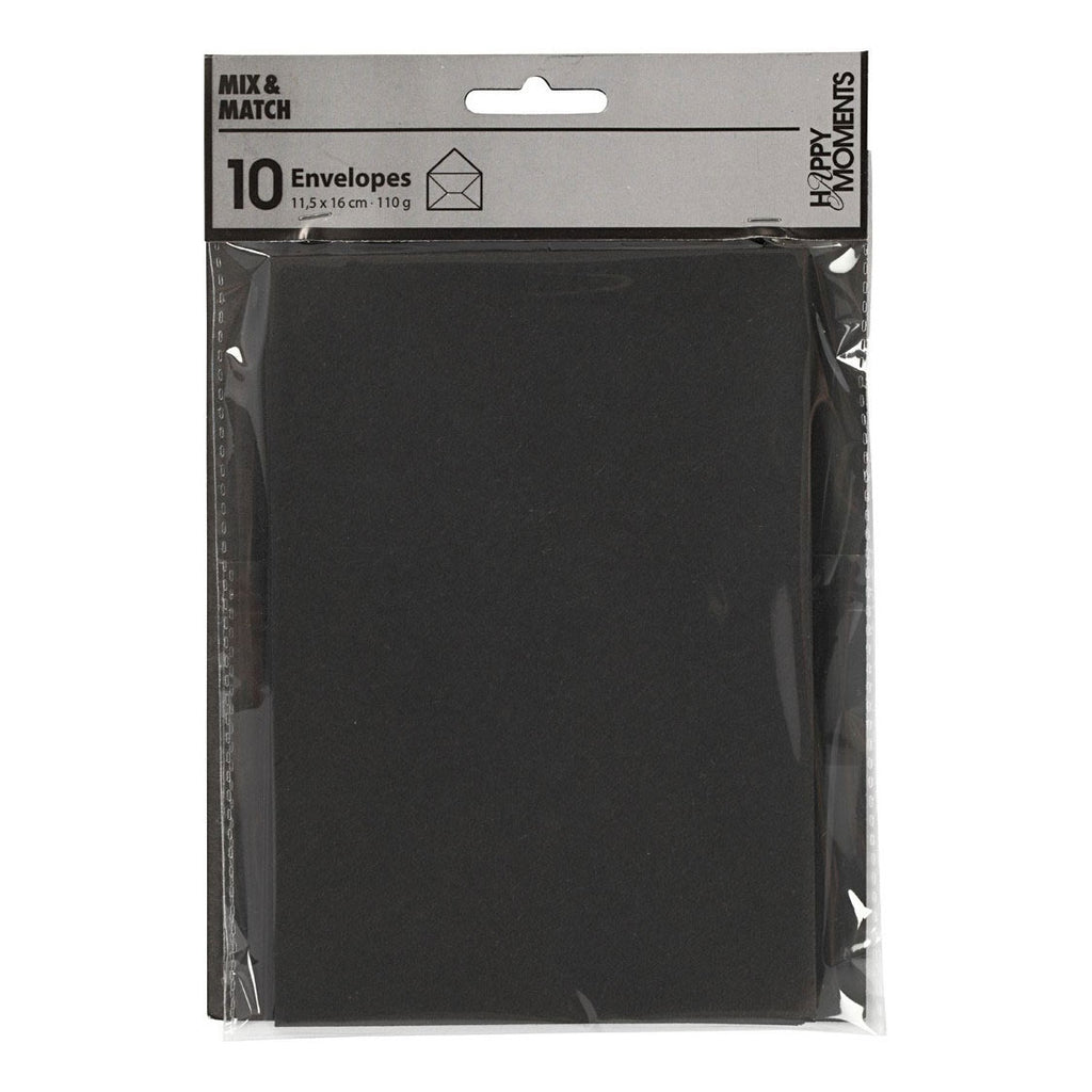 Creativ Company - Creativ Company Envelop zwart 115x15cm 10 stuks