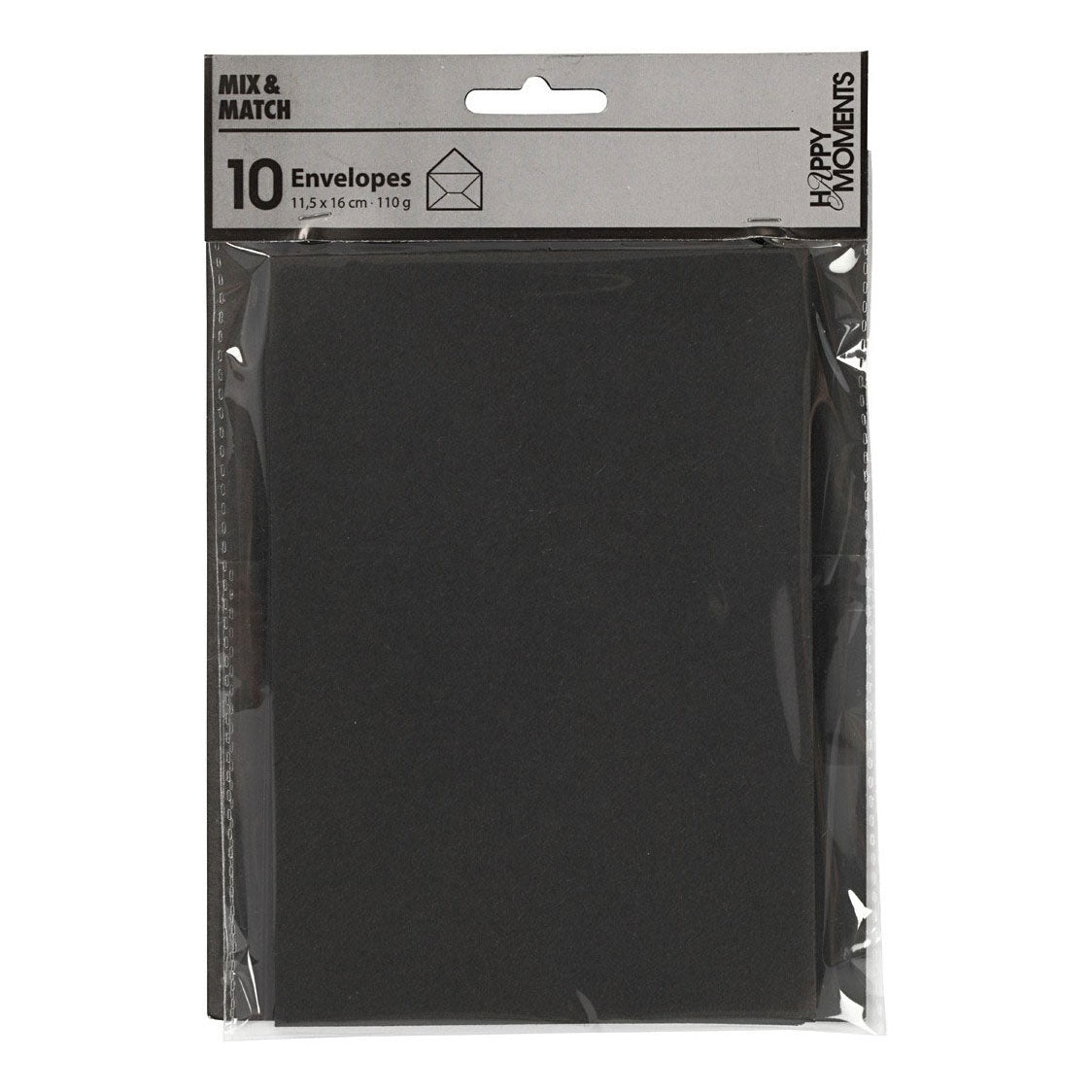 Creativ Company - Creativ Company Envelop zwart 115x15cm 10 stuks