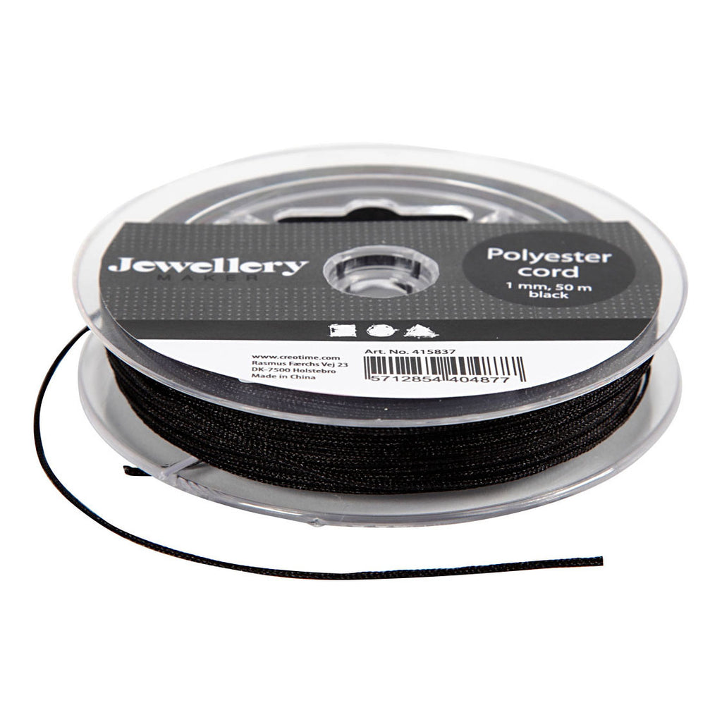 Creativ Company - Creativ Company Polyester koord zwart 50m