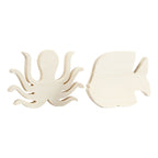 Creativ company houten zeedieren inktvis en vis, 2st.