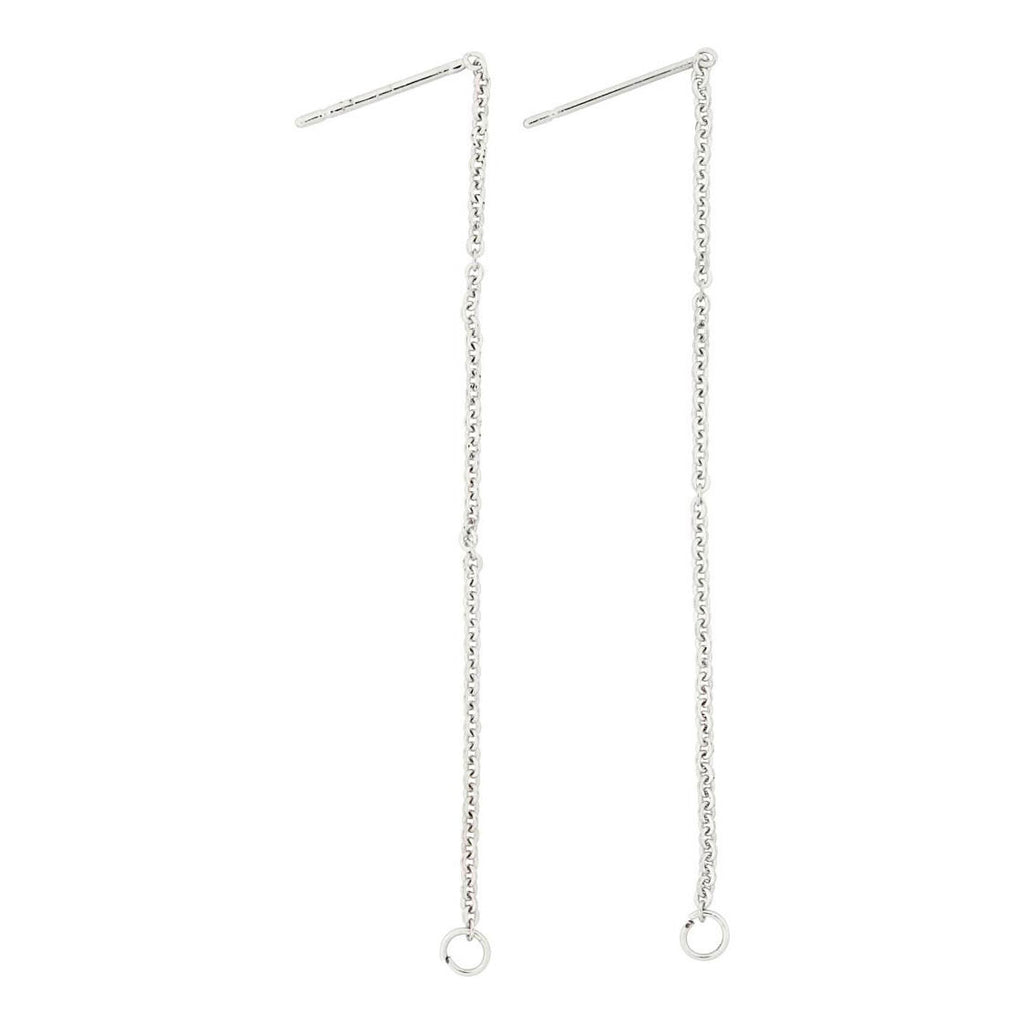 Creativ company oorbellen van ketting verzilverd, 1 paar