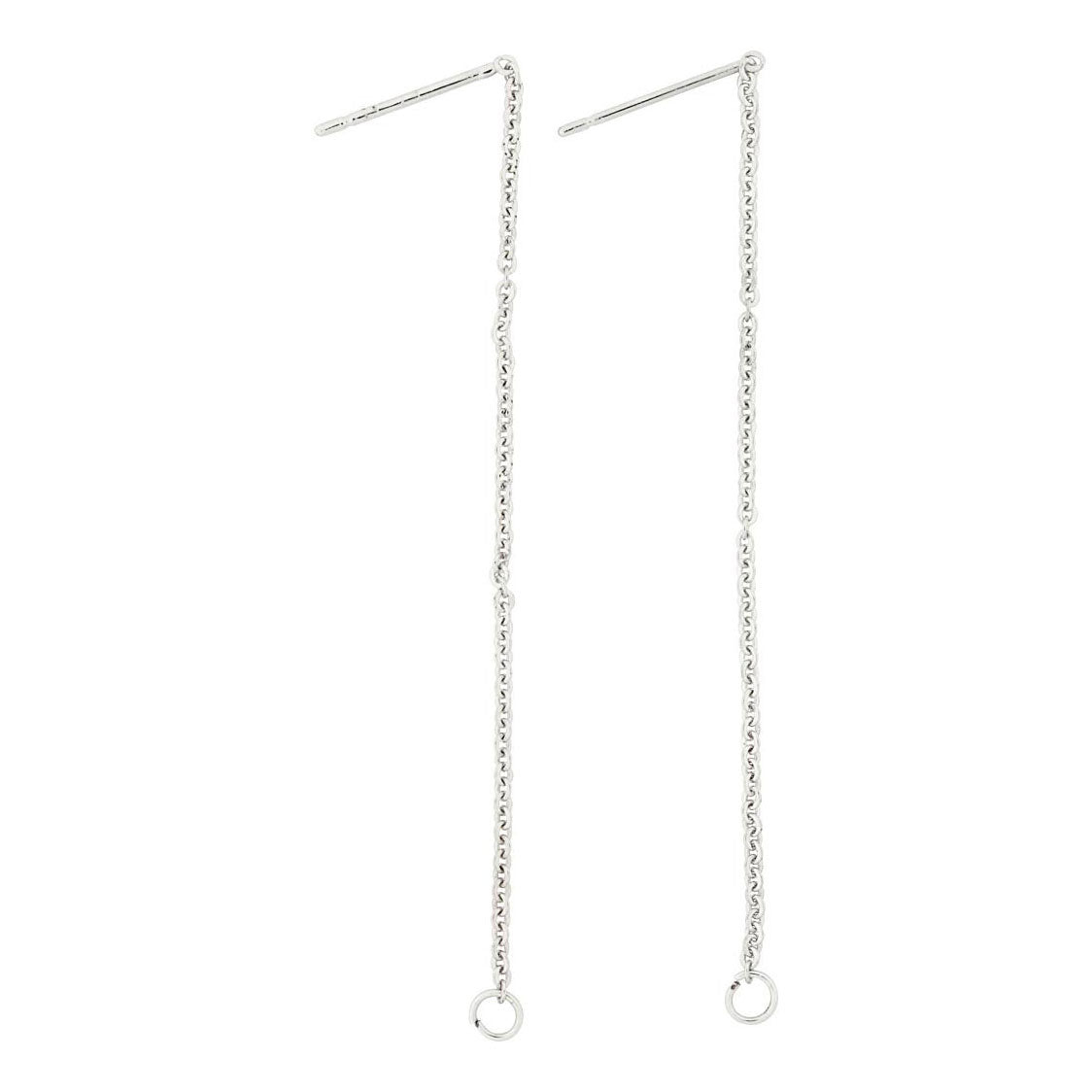 Creativ company oorbellen van ketting verzilverd, 1 paar