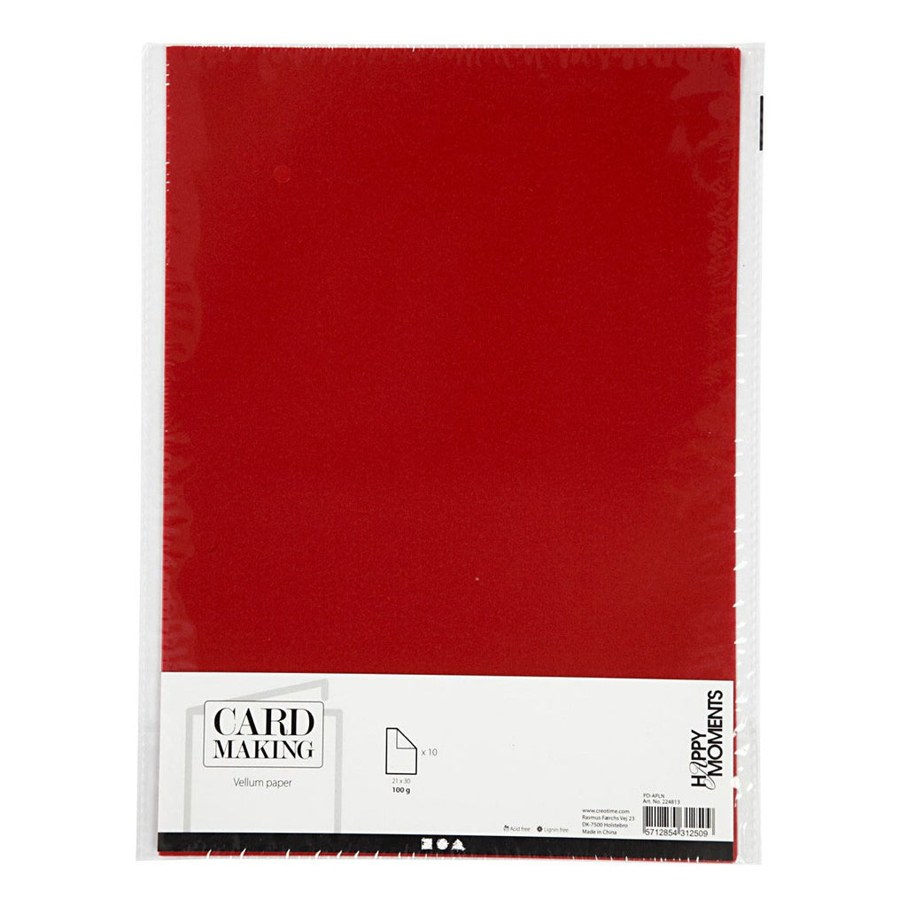 Creativ Company - Creativ Company Vellumpapier a4 rood 10 vellen