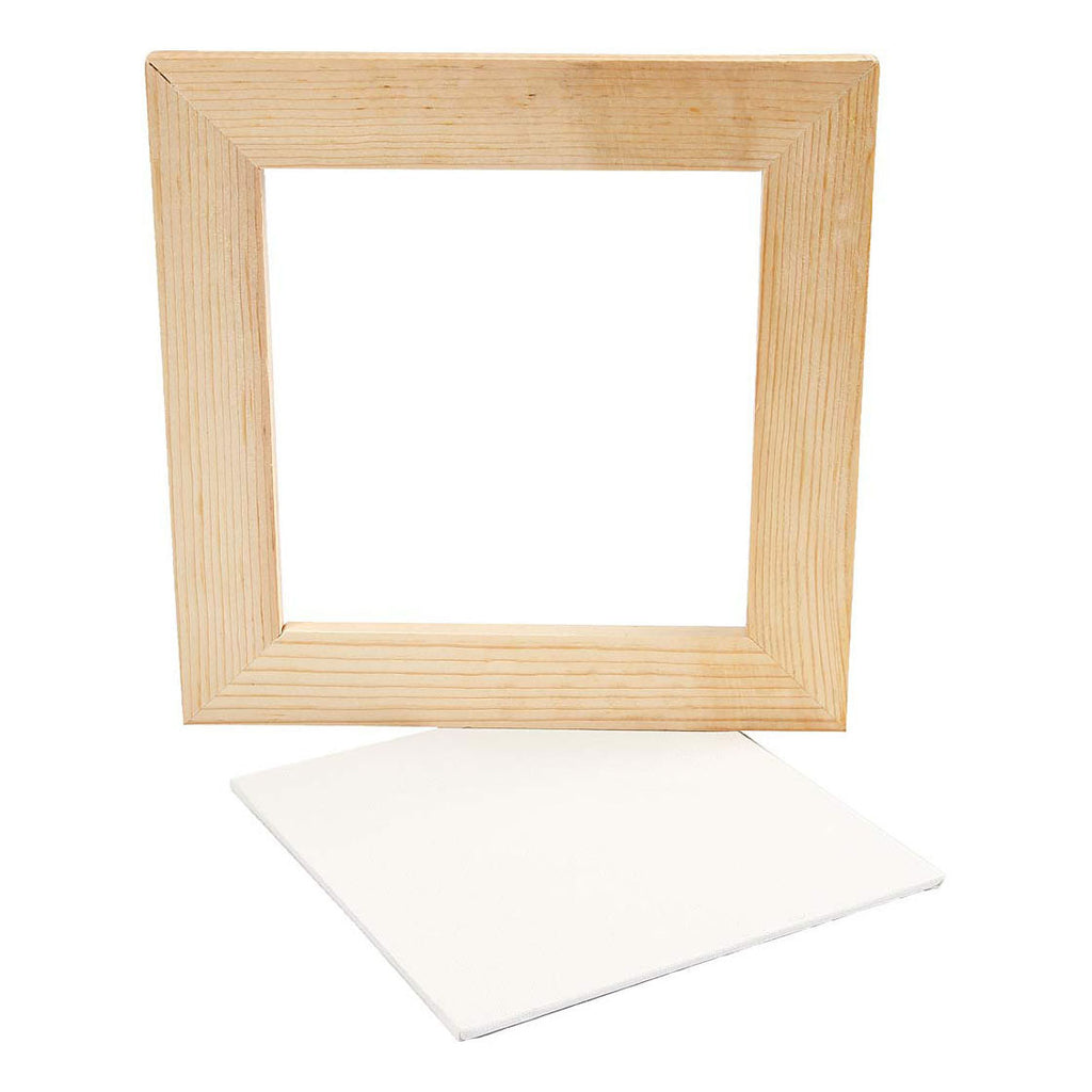 Creativ company canvas paneel met lijst, afm 15x15x0,3 cm, wit, 1 stuk