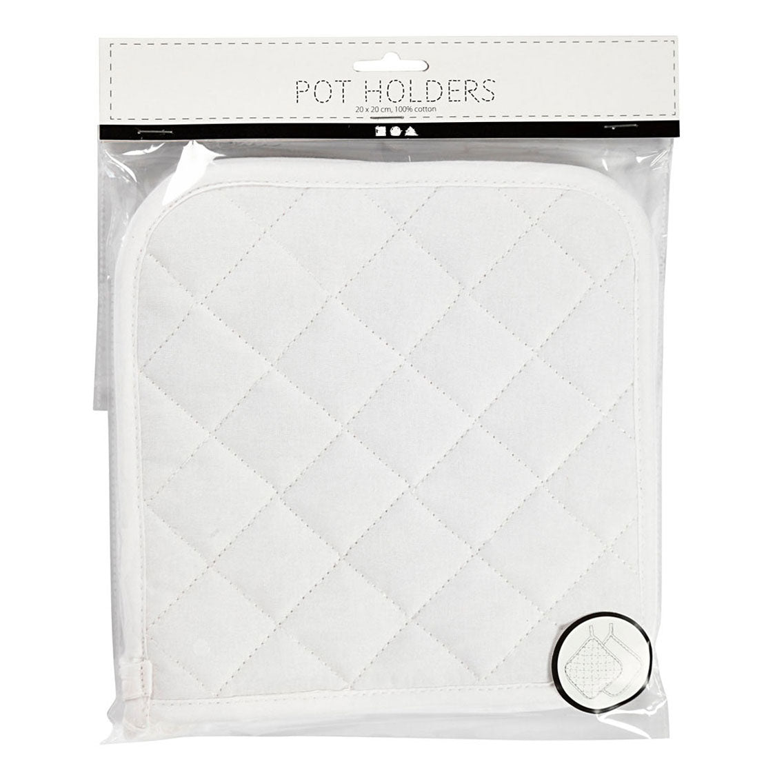 Creativ Company - Creativ Company Pannenlappen wit 20x20cm 1 paar