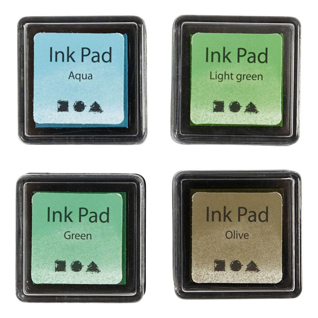 Creativ Company - Creativ Company Stempelinkt groen tinten/olijf/aqua 4 stuks