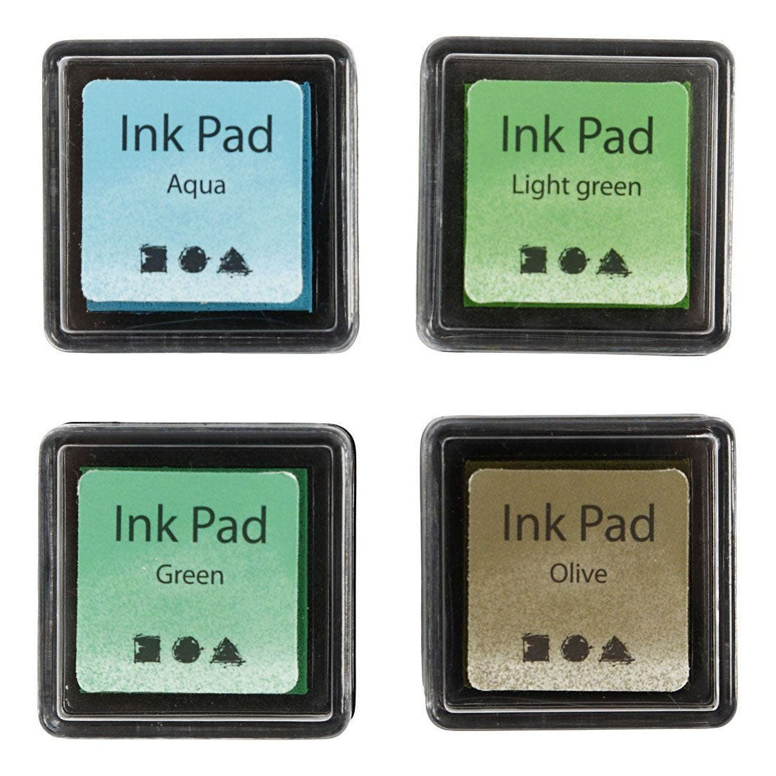 Creativ Company - Creativ Company Stempelinkt groen tinten/olijf/aqua 4 stuks