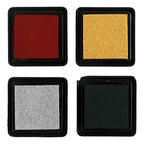 Creativ Company - Creativ Company Stempelinkt goud/lime groen/kerstrood/zilver 4 stuks