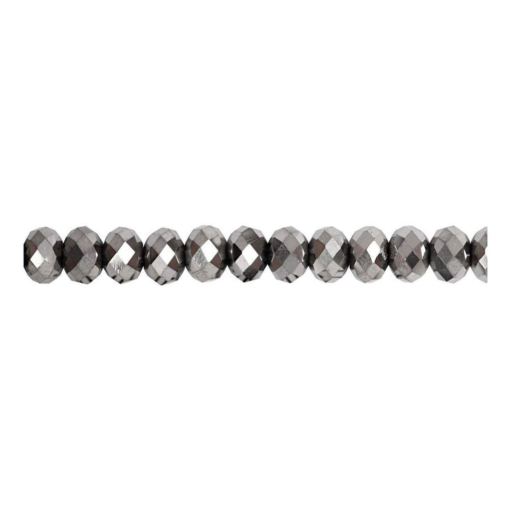 Creativ company facet kralen metallic grijs, 100st.