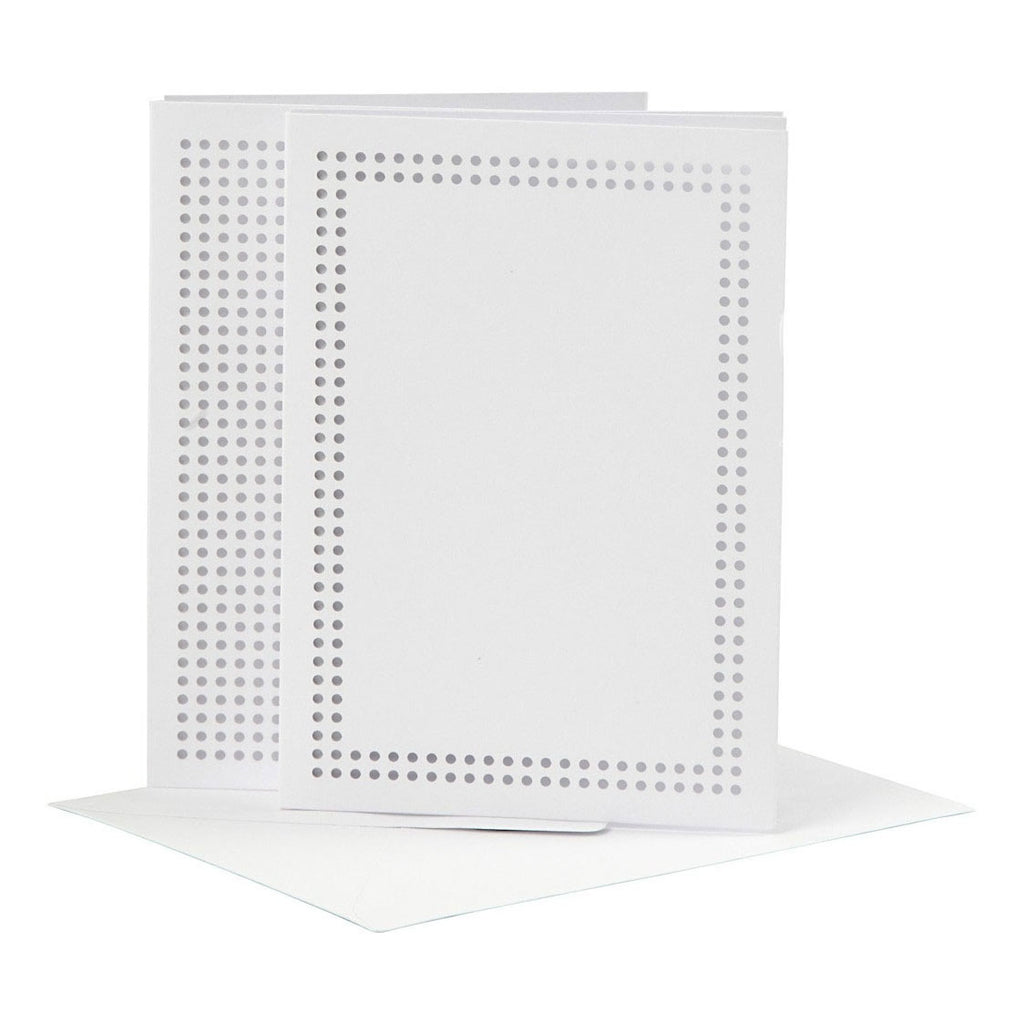 Creativ Company - Creativ Company Kaarten om te borduren wit set van 6