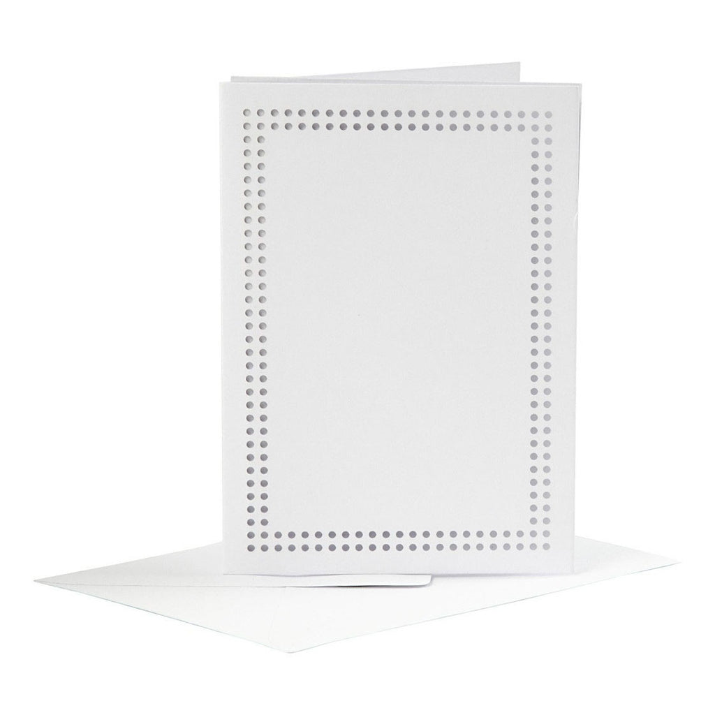 Creativ company cc borduurkaarten 10,5x15 cm wit 6 stuks