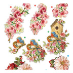 Creativ company 3d vellen bloemen en vogels, 4 vellen