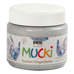 Creativ company mucki vingerverf - zilver metallic, 150ml