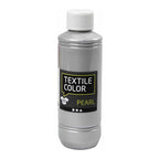 Creativ company textile color dekkende textielverf - zilver parelmoer, 250ml