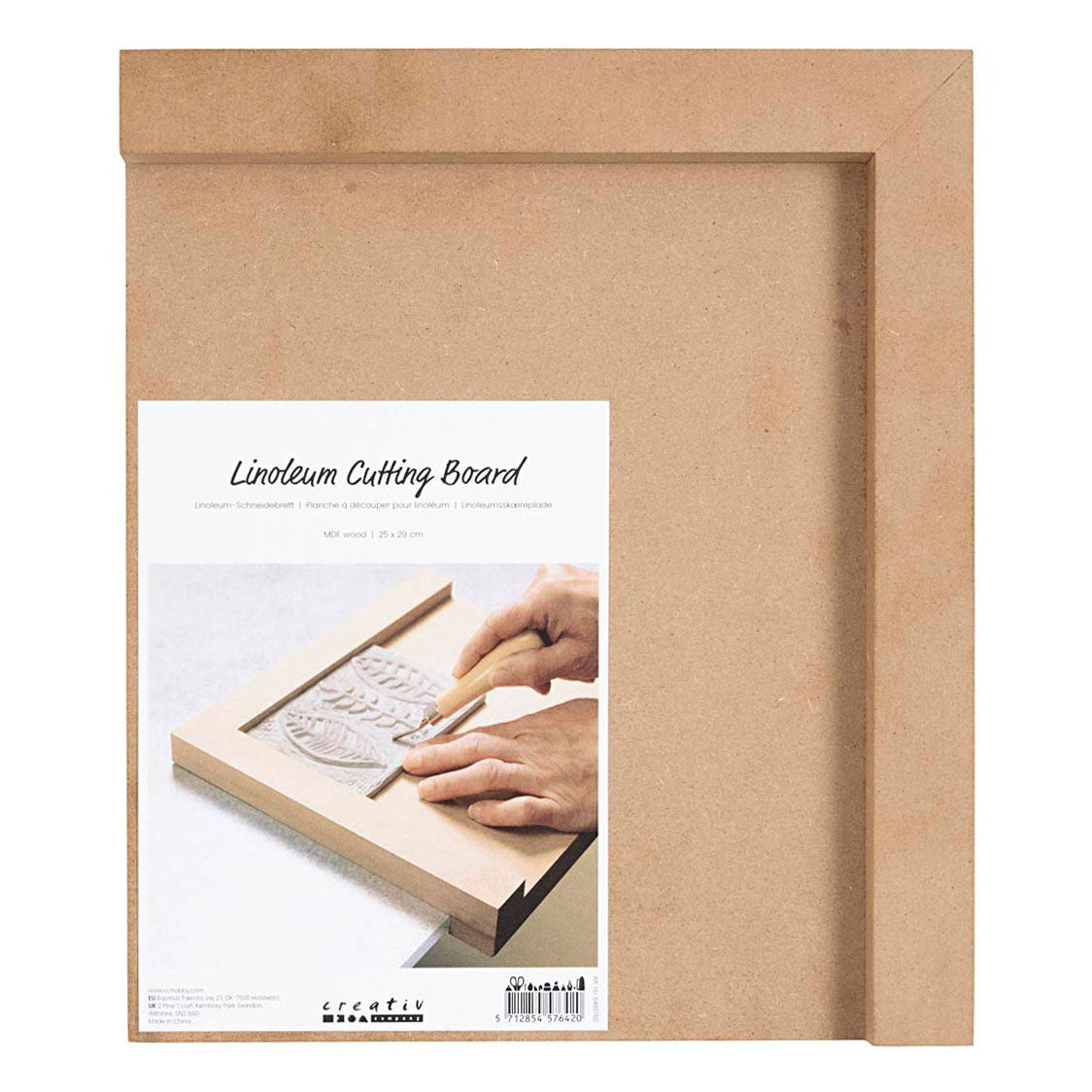 Creativ Company - Creativ Company Houten linoleumhouder rechtshandig 29x25cm