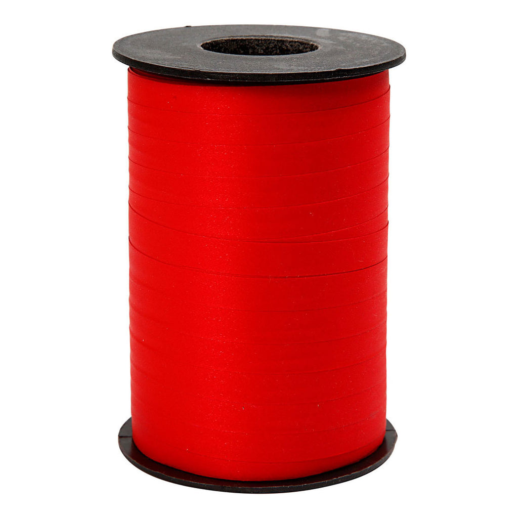 Cadeaulint, b: 10 mm, glossy, rood, 250 m 1 rol