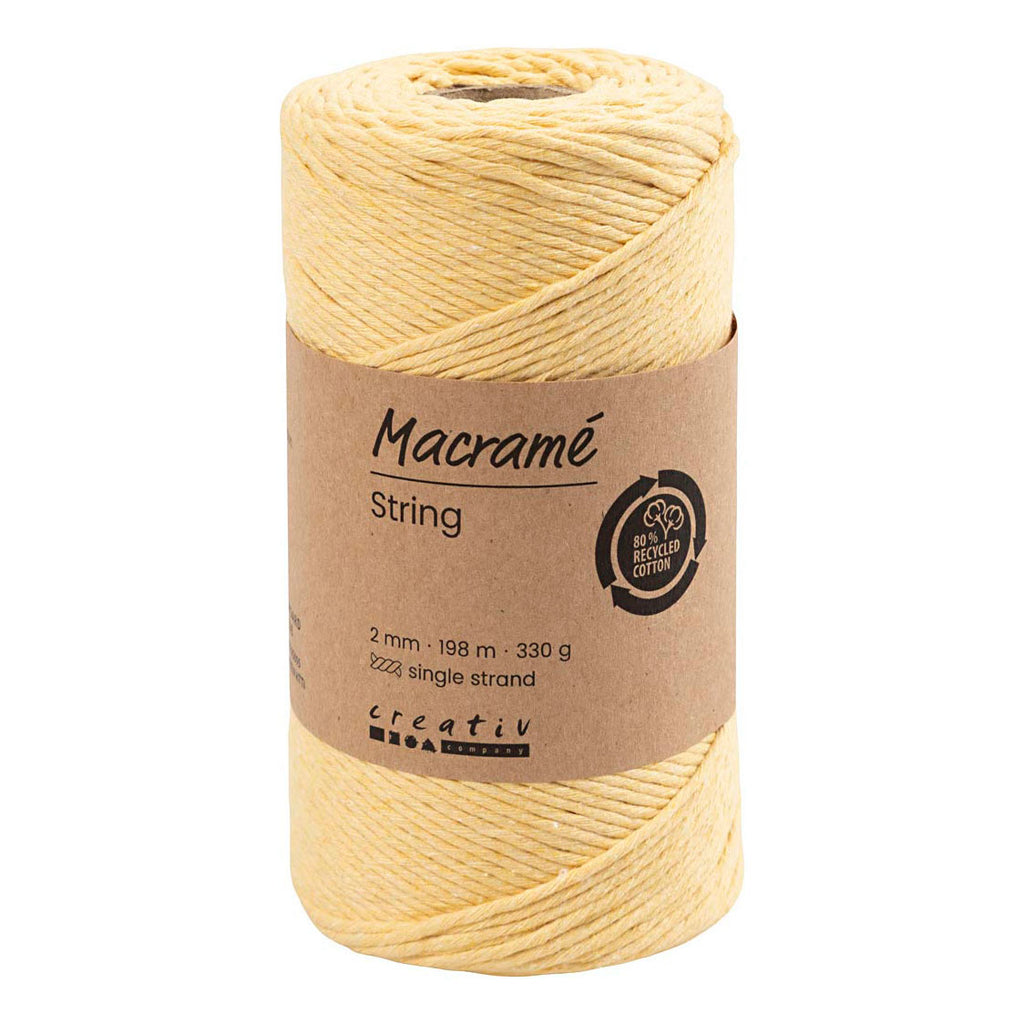 Creativ Company - Creativ Company Macrame koord lichtgeel 198m