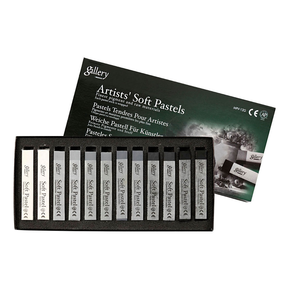 Creativ Company - Creativ Company Gallery soft pastel set zwart/wit harmonie 12 stuks