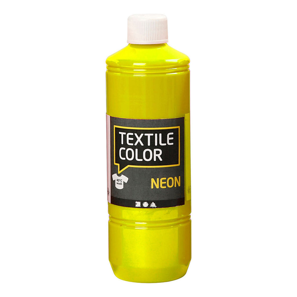Creativ Company - Creativ Company Textile color semi-dekkende textielverf - neon geel 500ml