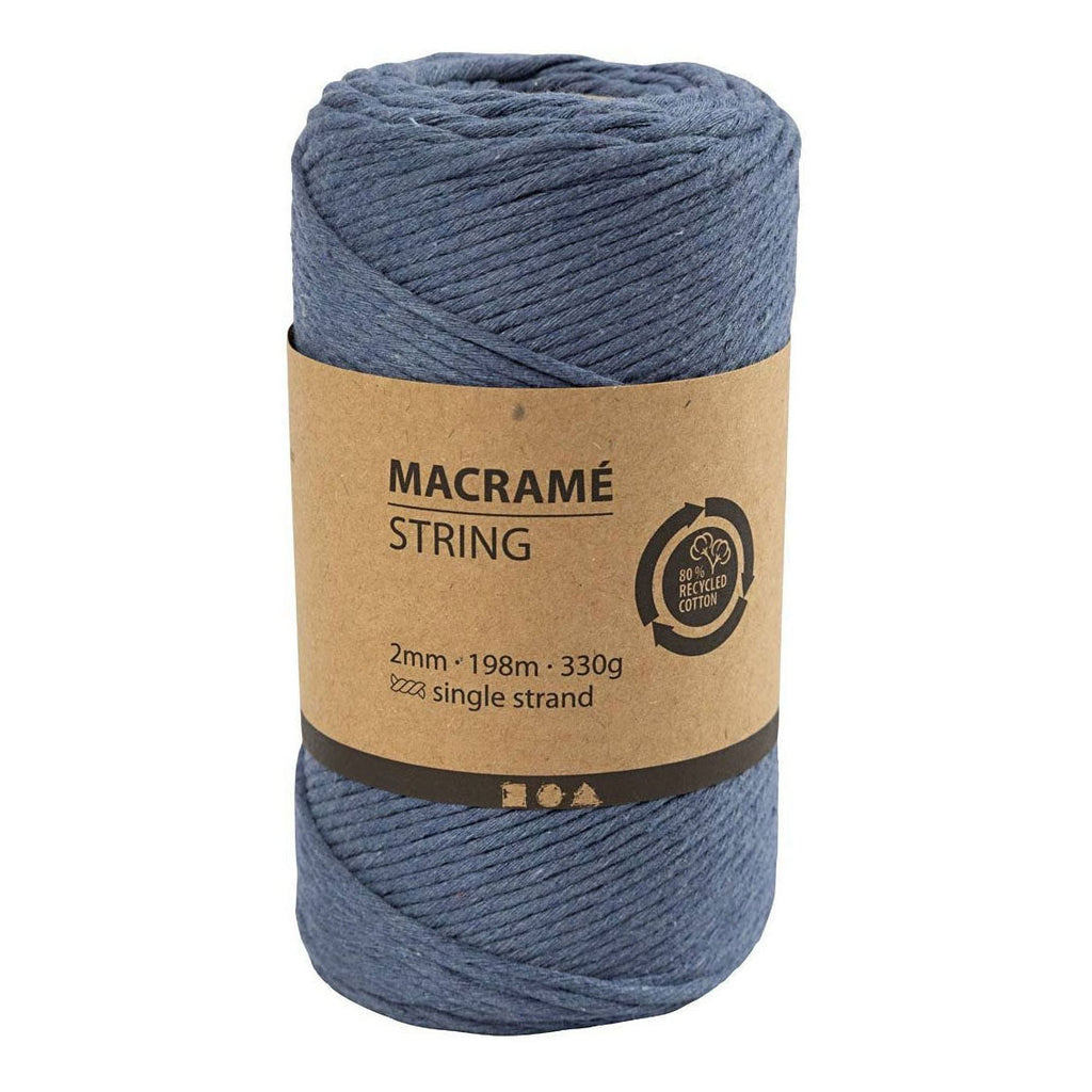 Creativ Company - Creativ Company Macrame koord - blauw 198m