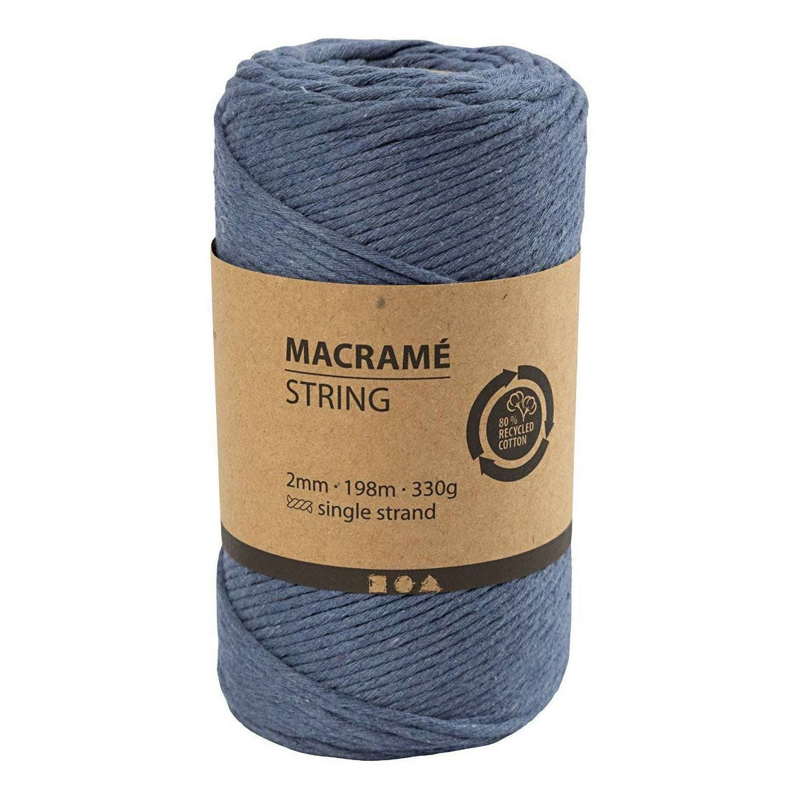 Creativ Company - Creativ Company Macrame koord - blauw 198m