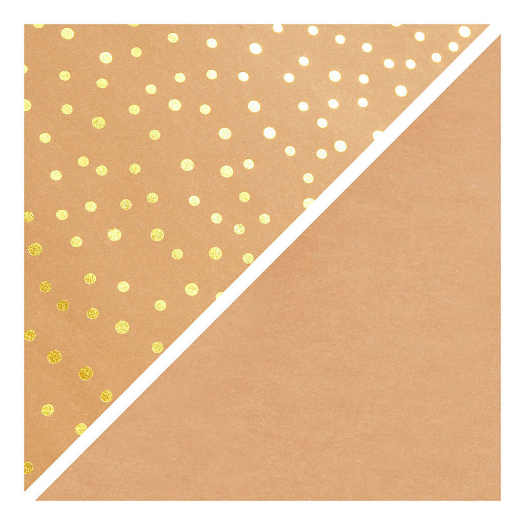 Creativ company faux leather papier bruin met stippen, 1m