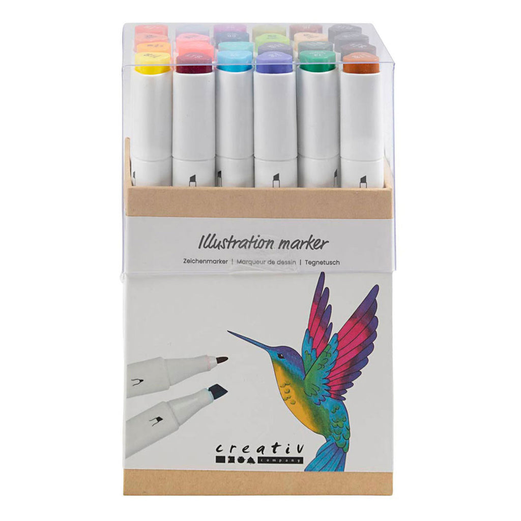 Creativ company tekenstift kleuren, 24st. dubbelzijdig