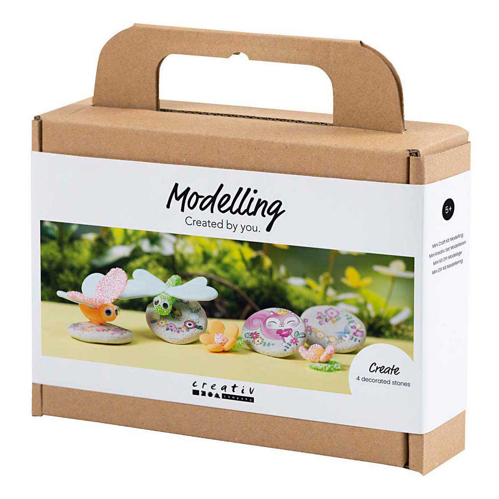 Creativ Company - Creativ Company Https://www.cchobby.nl/mini-hobbyset-boetseren-steen-met-insect-grijs-lichtroze-licht-turquoise-1-doos
