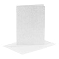 Creativ Company - Creativ Company Kaarten en enveloppen 105x15cm glitter zilver - 4 stuks