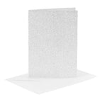 Creativ Company - Creativ Company Kaarten en enveloppen 105x15cm glitter zilver - 4 stuks