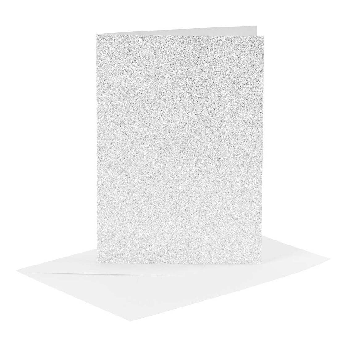 Creativ Company - Creativ Company Kaarten en enveloppen 105x15cm glitter zilver - 4 stuks
