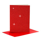 Creativ Company - Creativ Company Kaarten en enveloppen 105x15cm glitter rood - 4 stuks