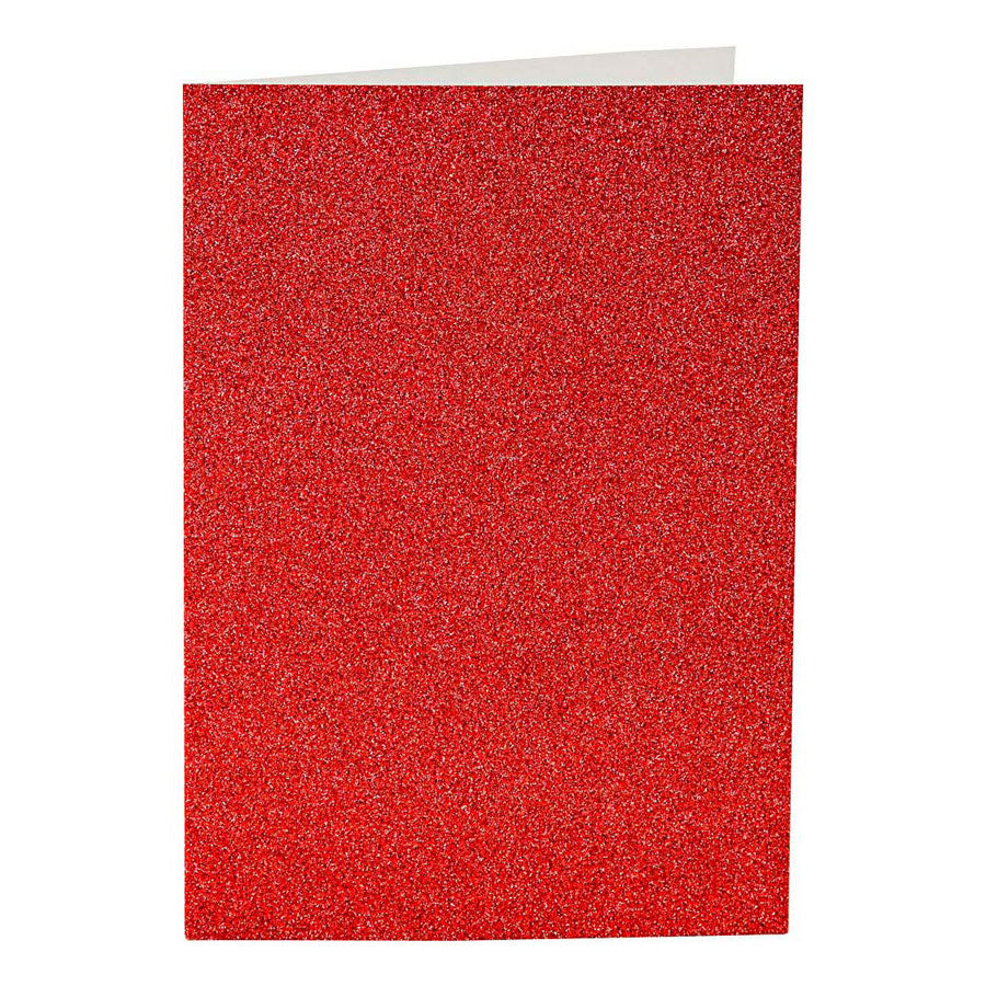 Creativ Company - Creativ Company Kaarten en enveloppen 105x15cm glitter rood - 4 stuks
