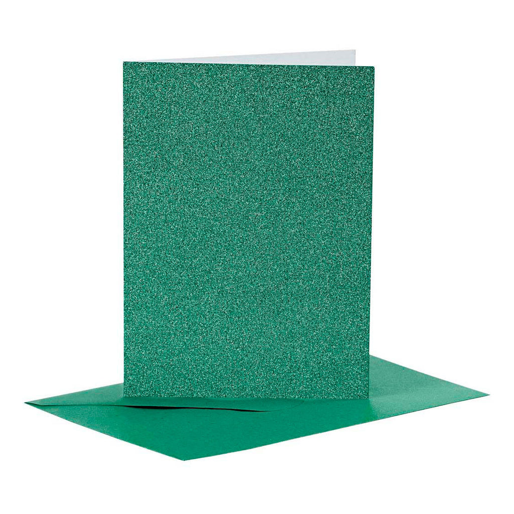 Creativ Company - Creativ Company Kaarten en enveloppen 105x15cm glitter groen - 4 stuks