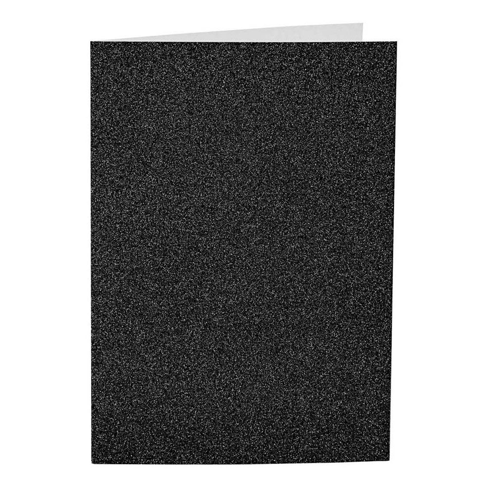 Creativ Company - Creativ Company Kaarten en enveloppen 105x15cm glitter zwart - 4 stuks