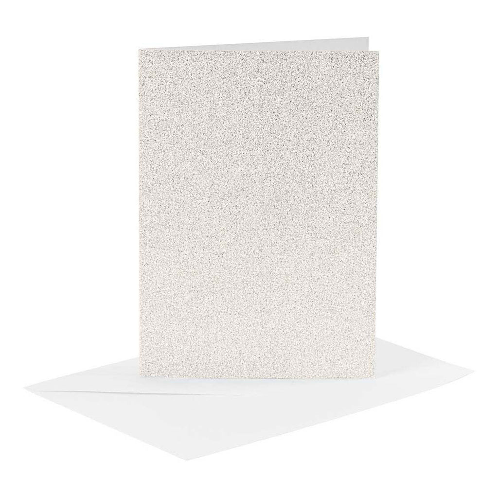 Creativ Company - Creativ Company Kaarten en enveloppen 105x15cm glitter wit - 4 stuks